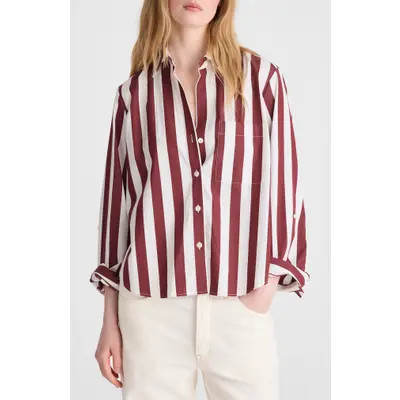 Madewell The Signature Cotton Poplin Y-Neck Shirt in Classic Indigo at Nordstrom, Size Xx-Small | Nordstrom