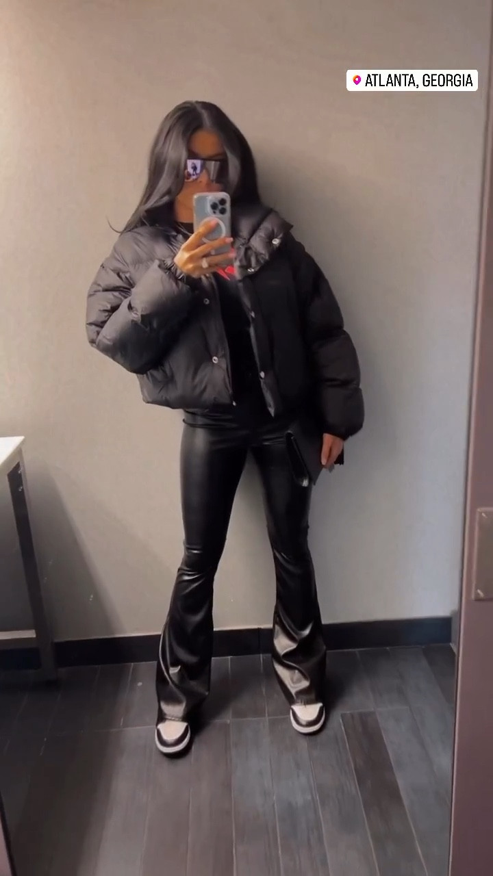 Y’all were in my DMs asking where this fit was from.. 

I searched and searched and couldn’t find the boutique i got the pants from but found similar options! They were great for this cold game day♥️🙌🏽

Jacket: Prada 
Tee: from the pineapple in Tifton GA
Shoes: nike boys 5.5 (I’m size 7 women regularly)

#LTKunder50 #LTKunder100 #LTKstyletip