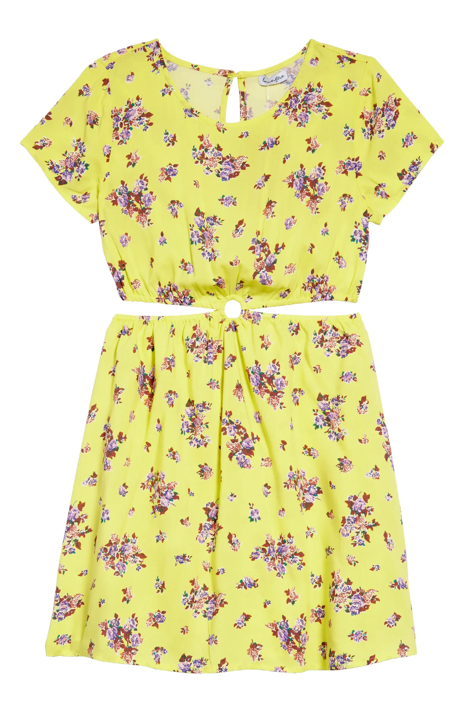 Kids' Floral Cutout Dress | Nordstrom