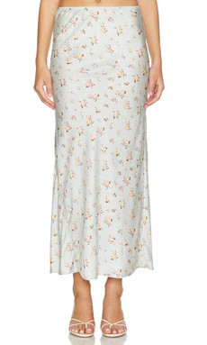 SPELL Fleur Bias Skirt in Teapot Blue from Revolve.com | Revolve Clothing (Global)