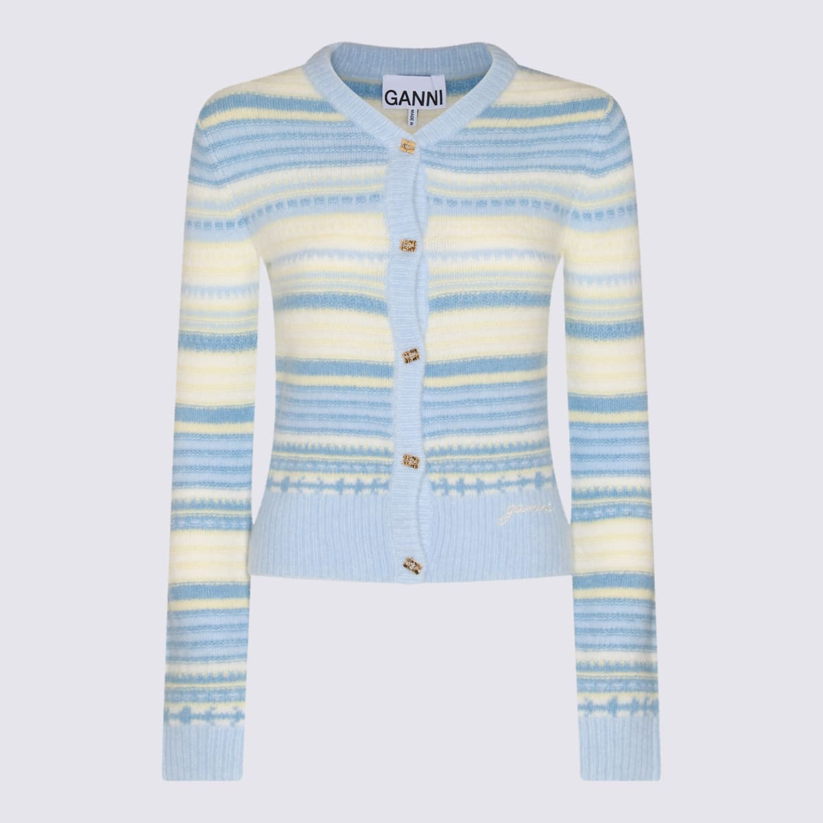 Ganni Light Blue Wool Knitwear | Italist.com US