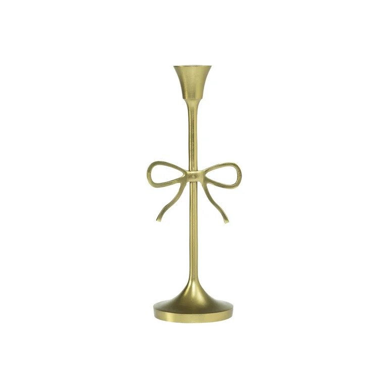 My Texas House Metal Bow Taper Candle Holder, 11", Gold | Walmart (US)