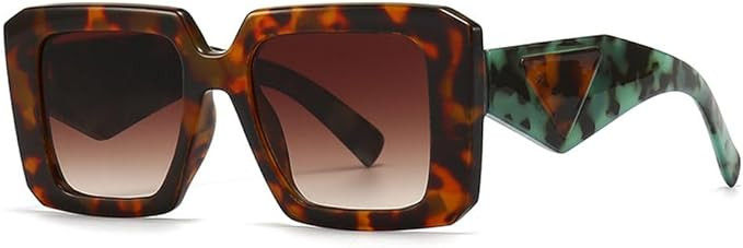 Retro Sunglasses Women Large Frame Men Trend Wide Leg Sun Glasses Uv400 | Amazon (US)