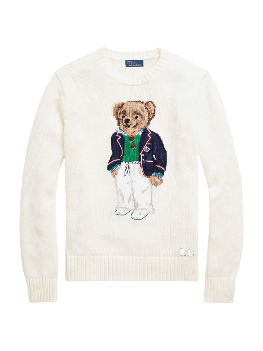 Polo Ralph Lauren Cotton Bear Crewneck Sweater | Saks Fifth Avenue