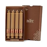 Root Unscented 9-Inch Grecian Collenette Dinner Candles, Raw Beeswax Color, 4-Count Box | Amazon (US)
