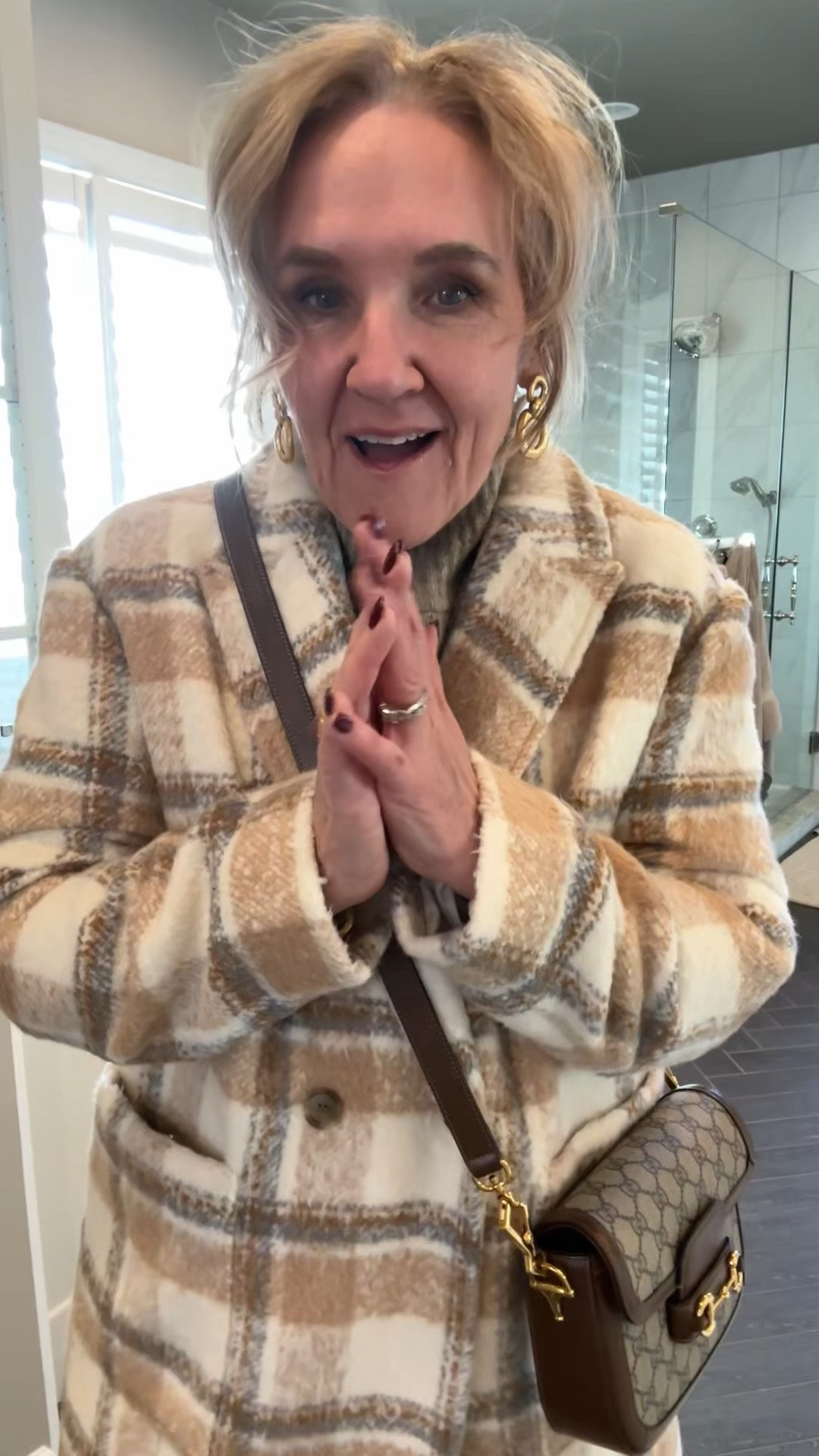 Though I love color, goodness I love a good neutral look. 

Coat size down medium petite
Pants size down 28 reg
Sweater is a medium.so size down another if you don’t want it this oversized . 
Two neutral shoe options! 

My robe? Size S/M

Abercrombie loft neutrals winter white plaid coat 

#LTKWorkwear #LTKSaleAlert #LTKOver40