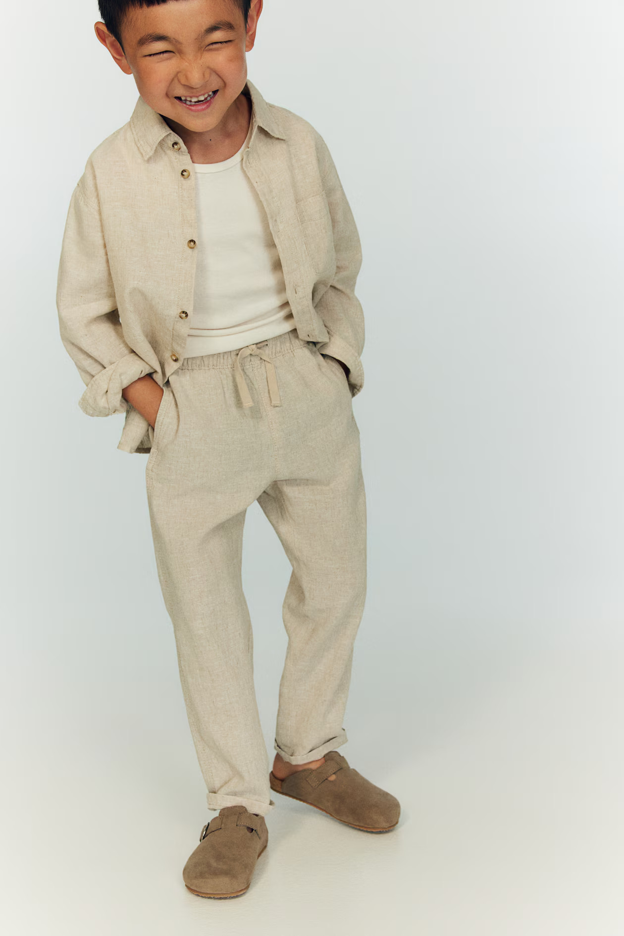 Linen-blend pull-on trousers | H&M (UK, MY, IN, SG, PH, TW, HK)