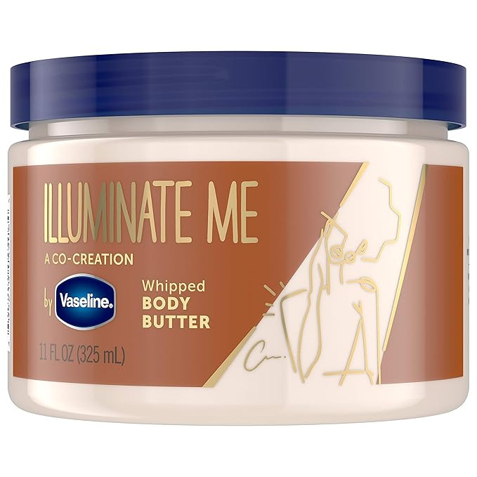 Vaseline Illuminate Me Body Butter Created for Melanin Rich Skin Whipped Body Butter Provides 24 ... | Amazon (US)