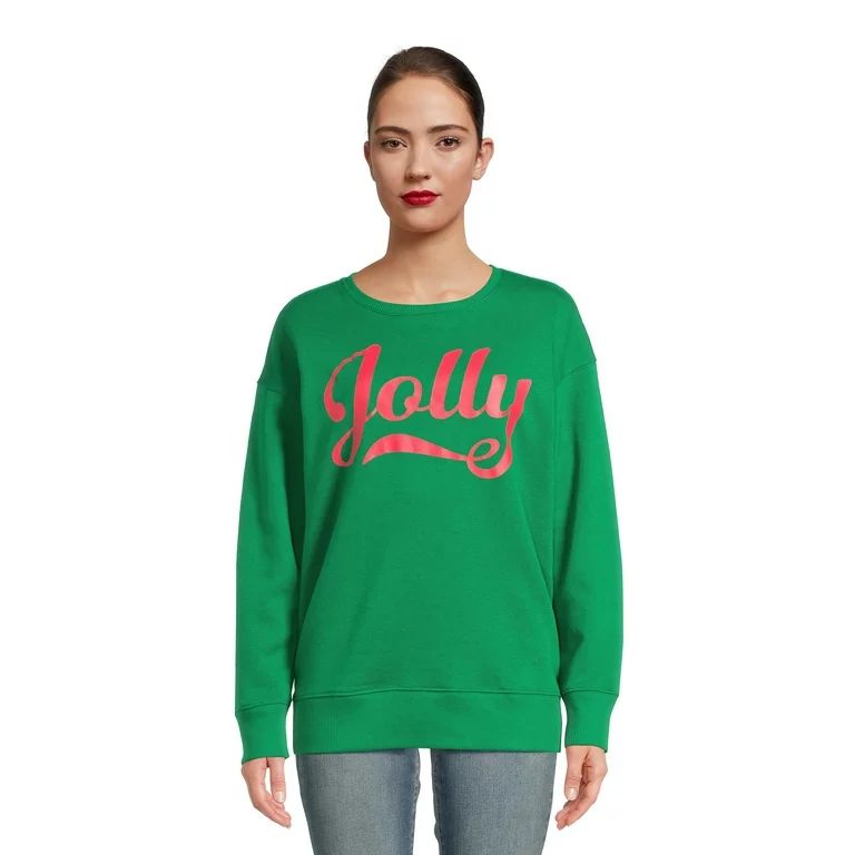 Way to Celebrate Women's Jolly Graphic Sweatshirt, Sizes S-XXXL | Walmart (US)
