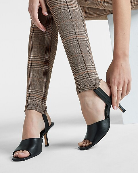 High Waisted Pull-On Plaid Stirrup Pant | Express