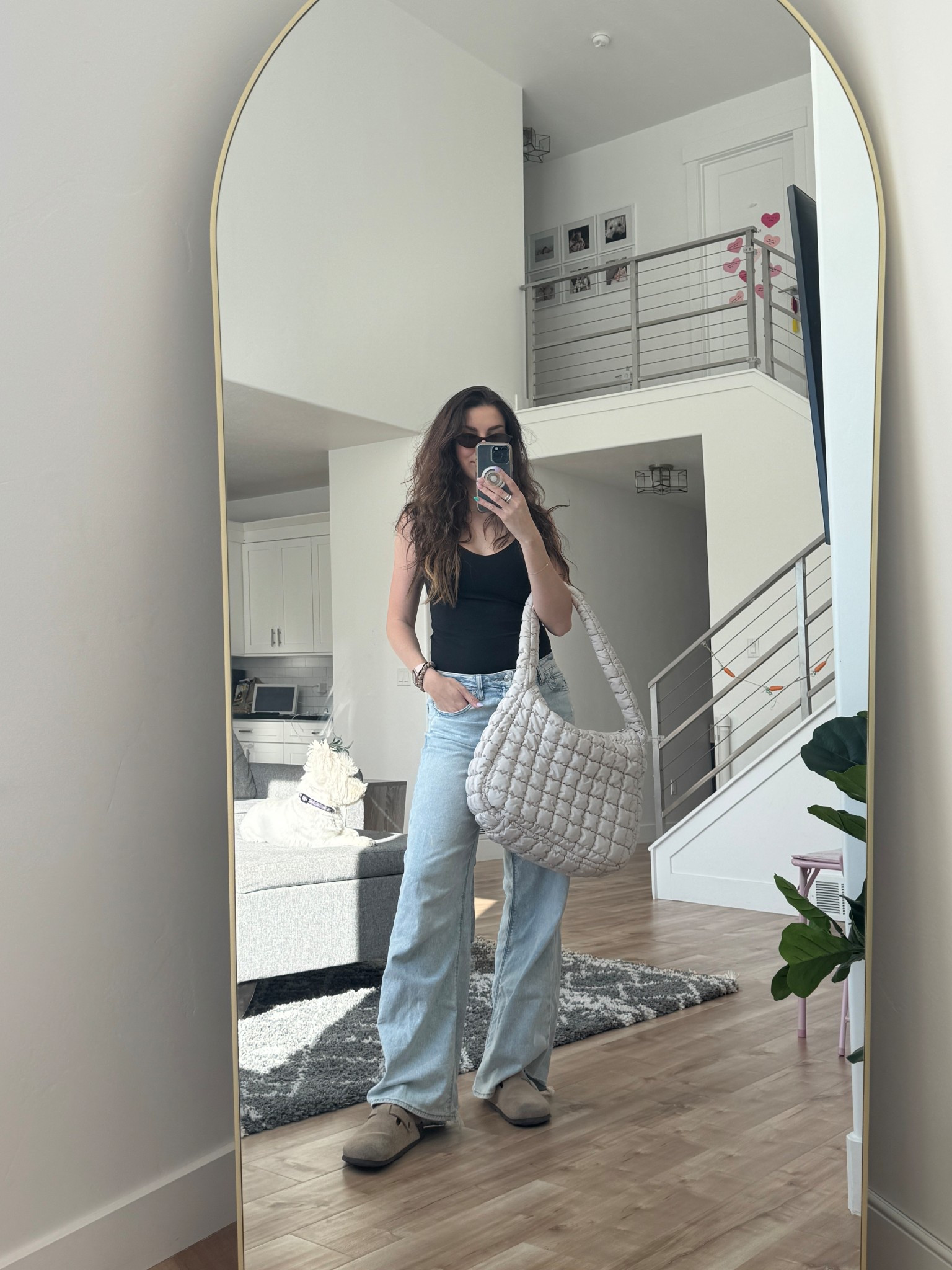 Been grabbing for these jeans over my leggings and sweatpants - they are that comfortable! Mid rise and baggy but doesn’t stretch out. 🤌 Jeans are true to sized I’m wearing a size 6. 

#LTKMidsize #LTKStyleTip #LTKFindsUnder100