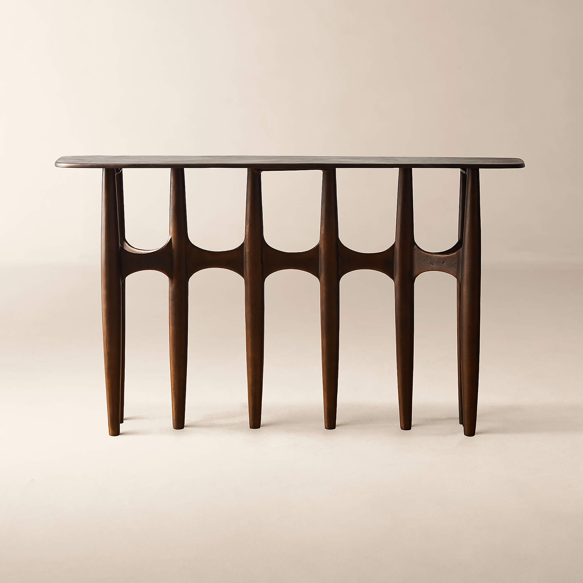 Bixby 52" Bronze Cast Aluminum Console Table + Reviews | CB2 | CB2