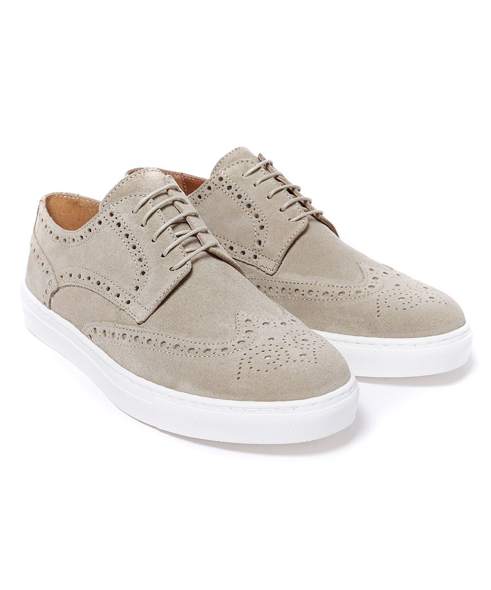 Frank Daniel Men's Sneakers BEIGE - Beige Wing Cap Suede Sneaker - Men | Zulily