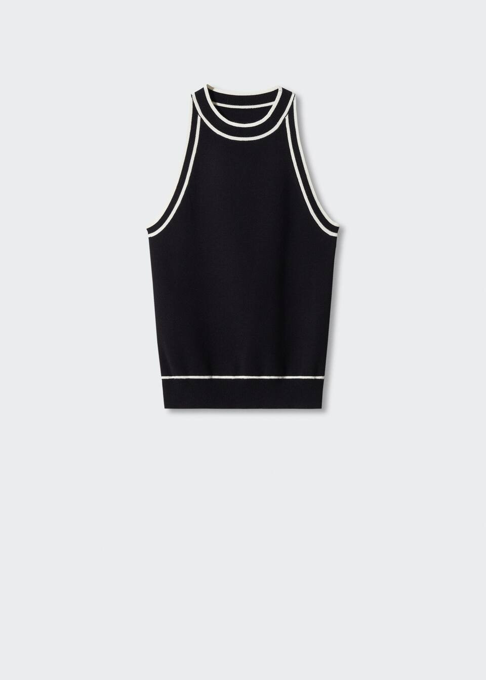 Knitted top with contrast details -  Women | Mango USA | MANGO (US)