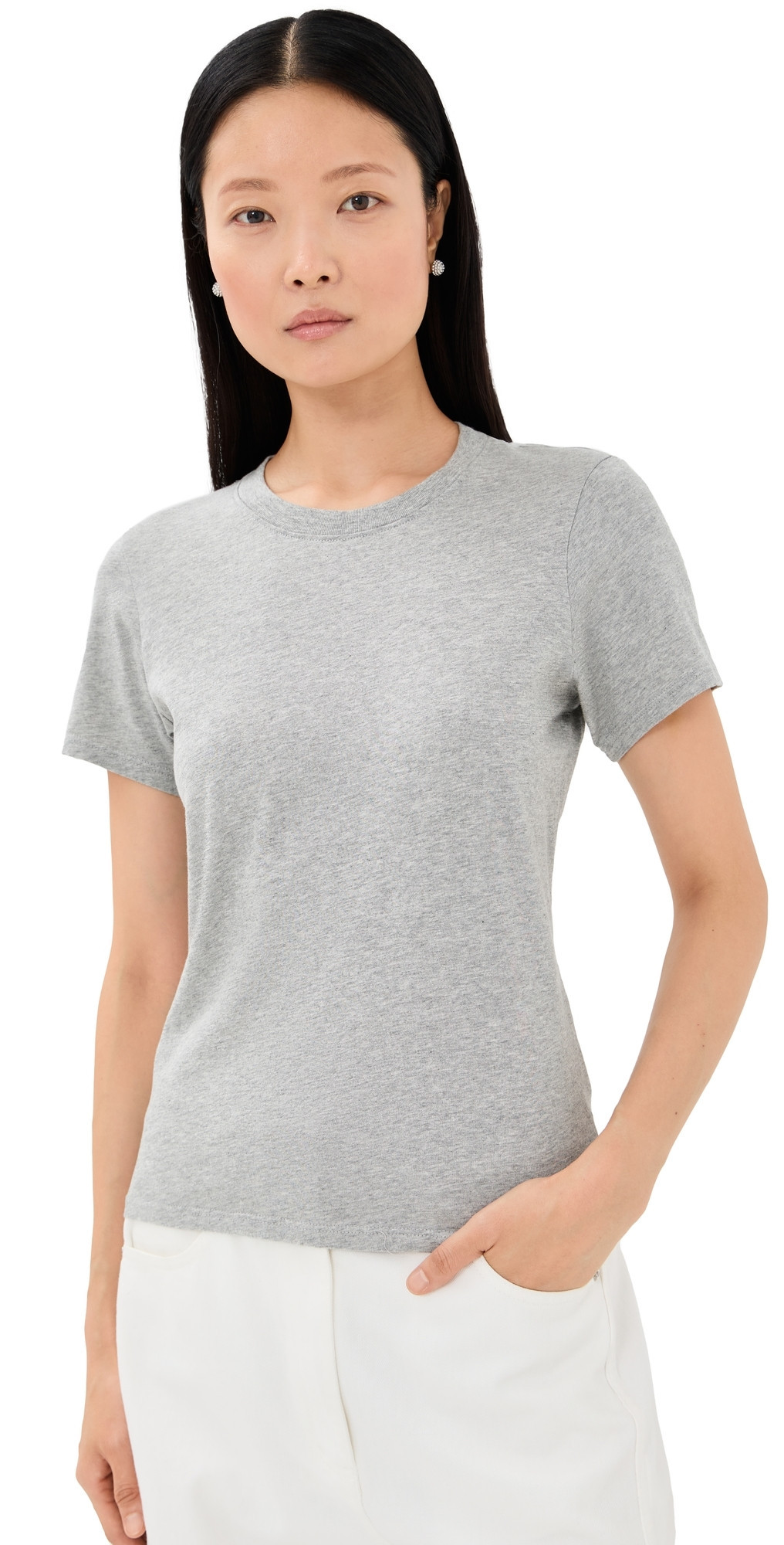 SPRWMN Baby Tee Heathered Grey L | Shopbop
