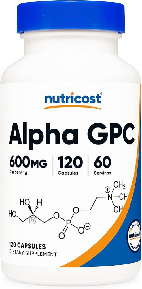 Nutricost Alpha GPC 600mg, 120 Vegetarian Capsules - Non-GMO and Gluten Free, 300mg Per Capsule | Amazon (US)