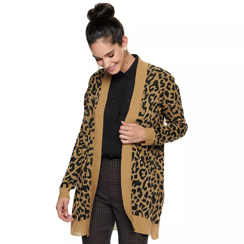 Women's Apt. 9® Animal Print Cardigan | Kohl's