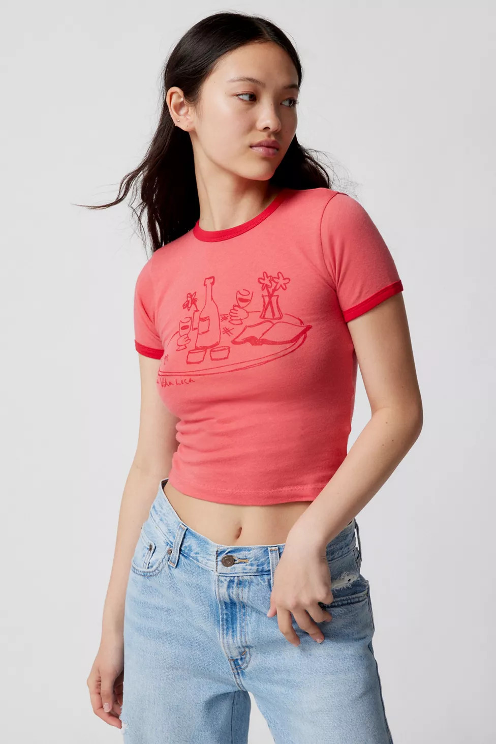 Wine And Dine Graphic Ringer Tee | Urban Outfitters (US and RoW)