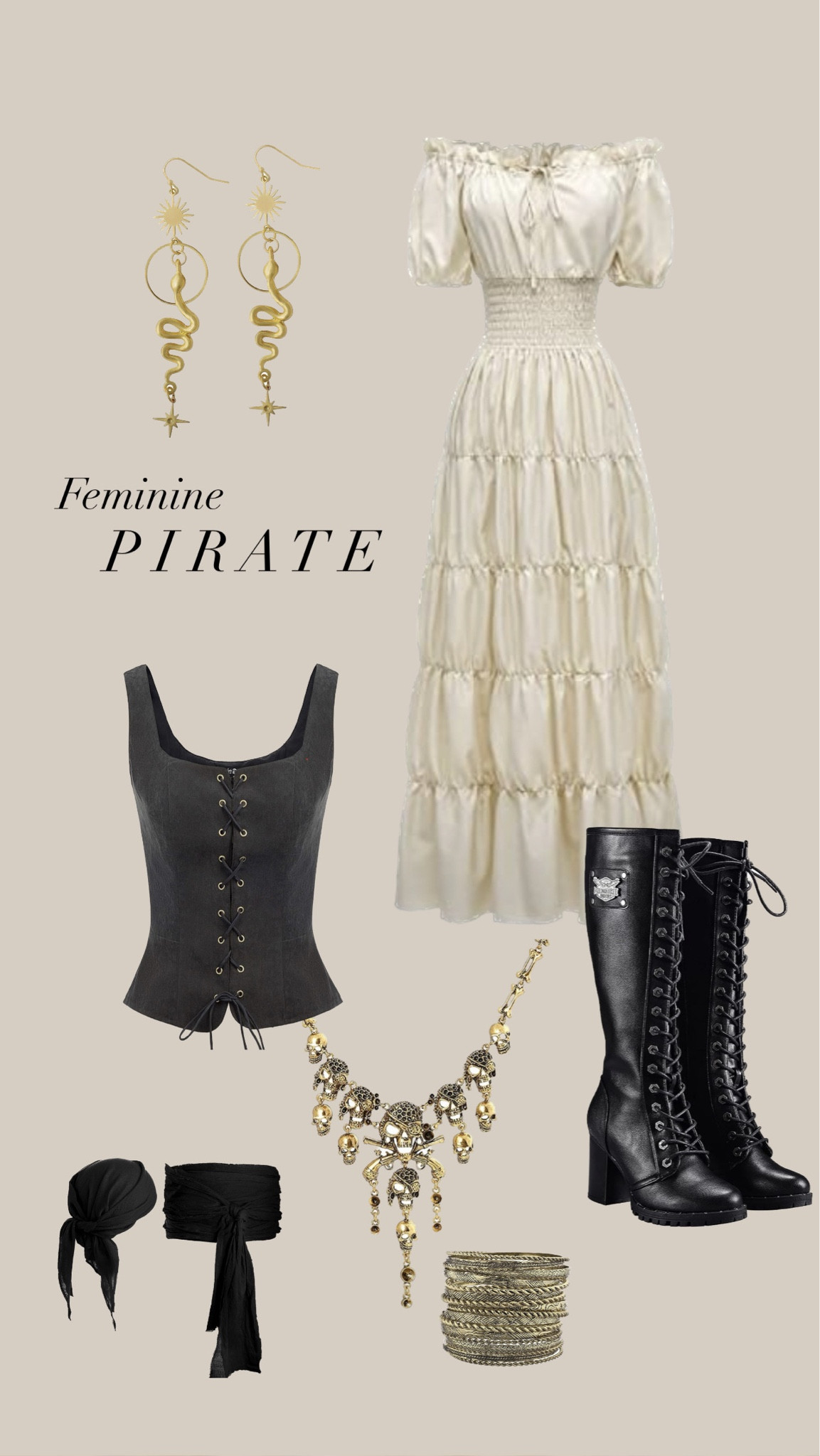 Feminine pirate costume renaissance Halloween dress up  budget amazon

#LTKunder100 #LTKSeasonal #LTKparties