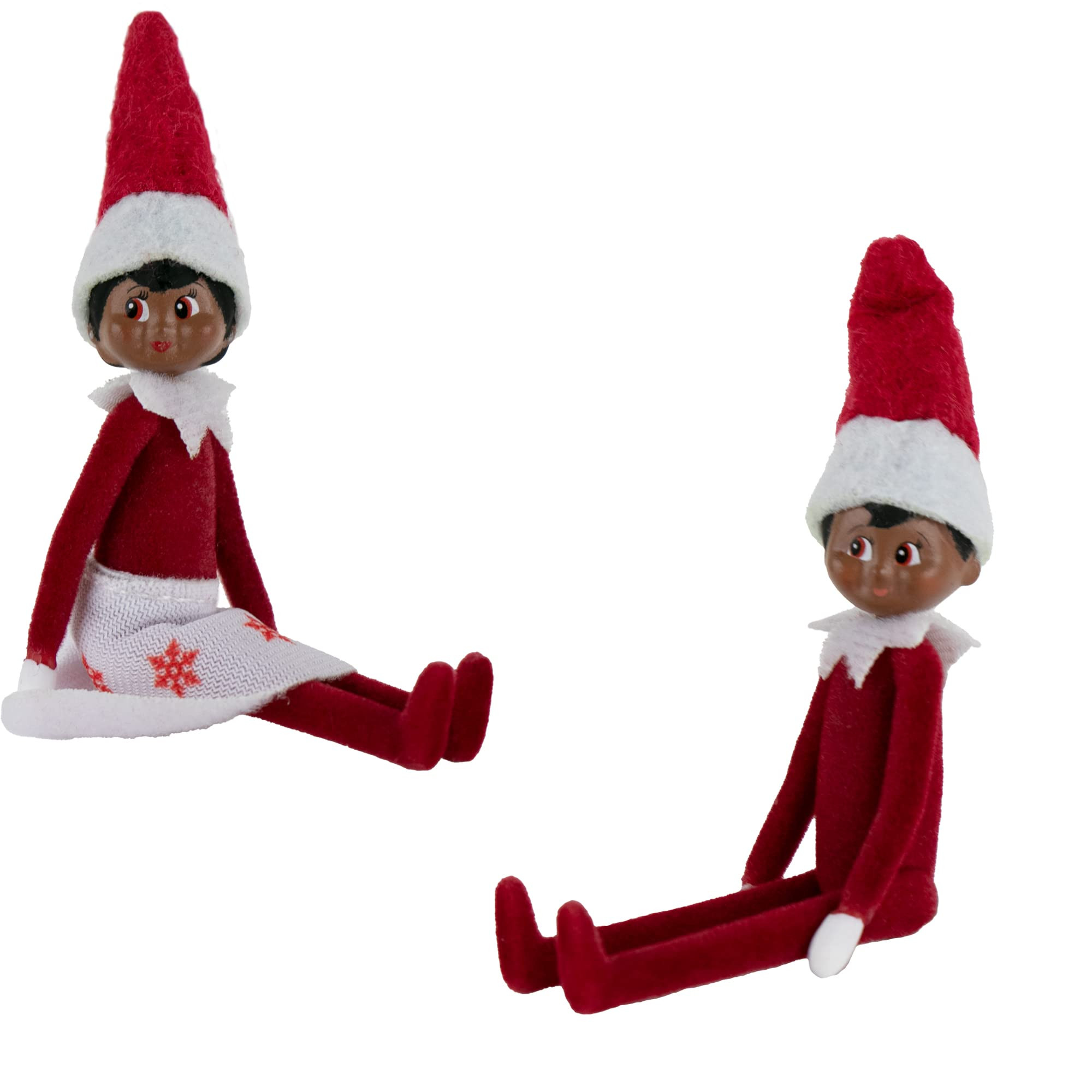 World's Smallest Elf on The Shelf Bundle Set of 2 Boy and Girl Dark Skin - Less than 4 Inches Tal... | Amazon (US)