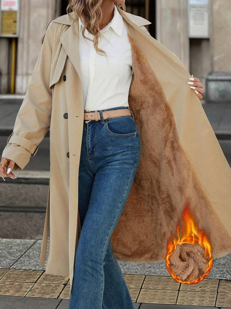 Solivie Casaco Trench De Mulher Com Forro Térmico, Leve Para Outono E Inverno | SHEIN