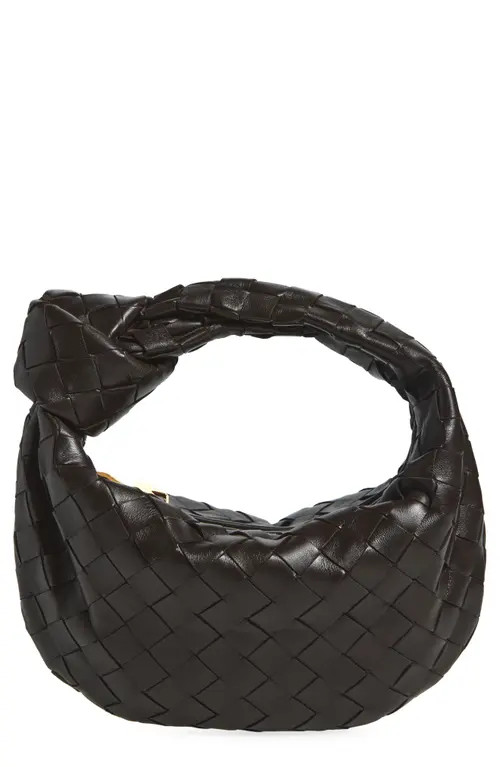 Bottega Veneta Mini Jodie Intrecciato Leather Top Handle Bag in Fondant-Gold at Nordstrom | Nordstrom