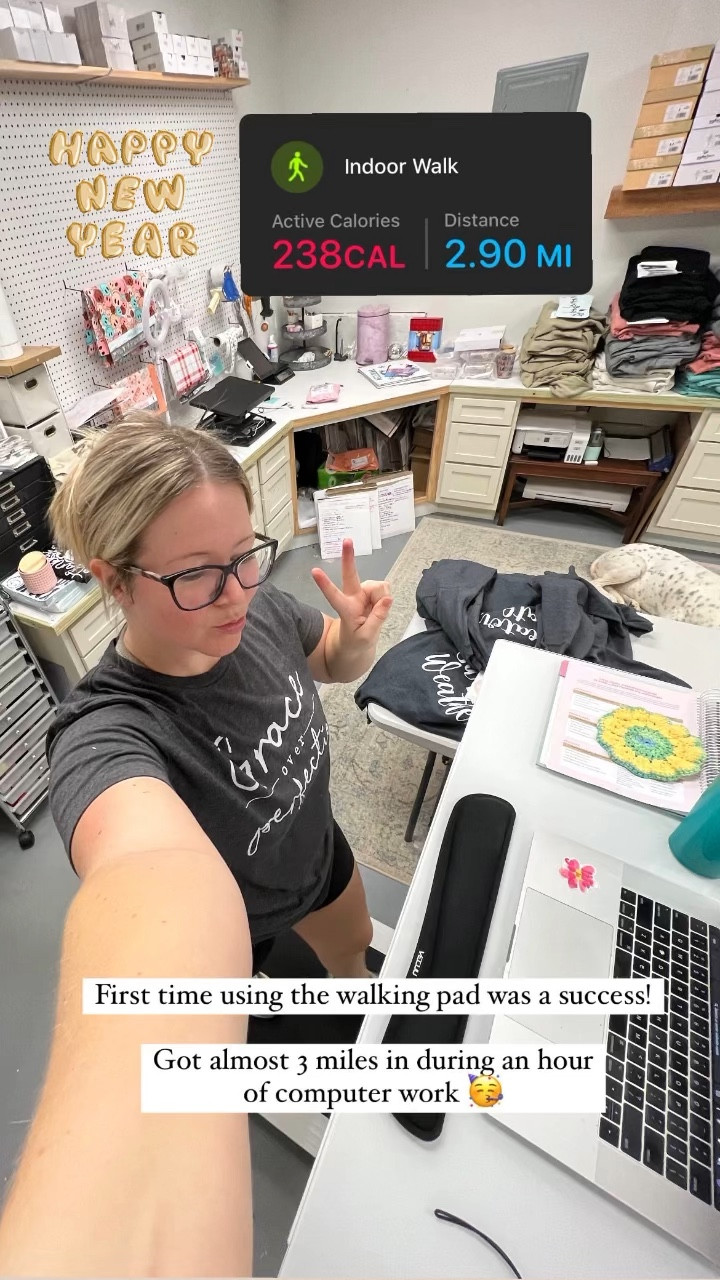 My walking pad set-up! I’ve been wanting one of these for a while, and I did months of research and reading reviews before landing on this Walking Pad and Adjustable Height Desk. 

I use an elastic Apple Watch band on my ankle for more accurate tracking of my steps (linked below).

Also tagging some of my favorite exercise must-haves. Here’s to crushing our fitness goals in the new year! 🥳

Work from home - WFH - Under the Desk Treadmill - Home Gym - Exercise Goals - SAHM - Home Office Essentials

#LTKfitness
