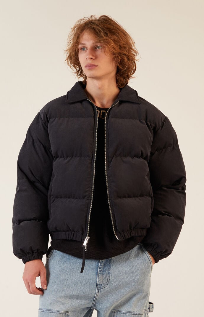 Men's Black Coaches Puffer Jacket - Size XS | PacSun
