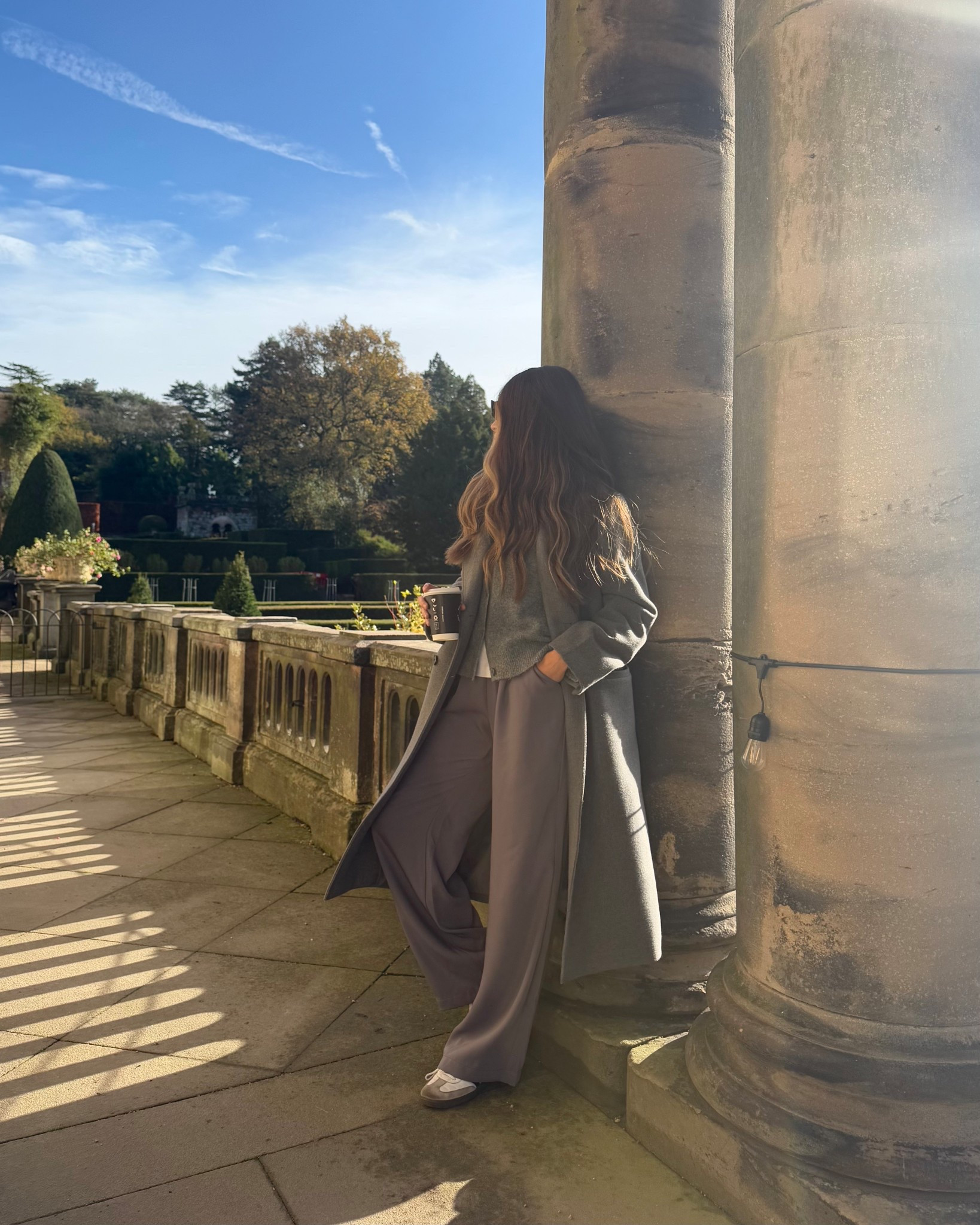 All grey outfit 🩶 Grey coat, grey wide leg trousers, grey cardigan 🩶 

#LTKautumn #LTKwinter #LTKuk