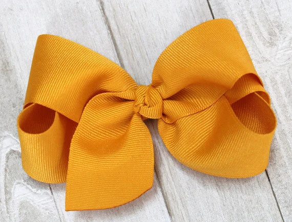 Mustard Hair Bow Hair Bows Bows for Girls Girls Bow - Etsy | Etsy (US)