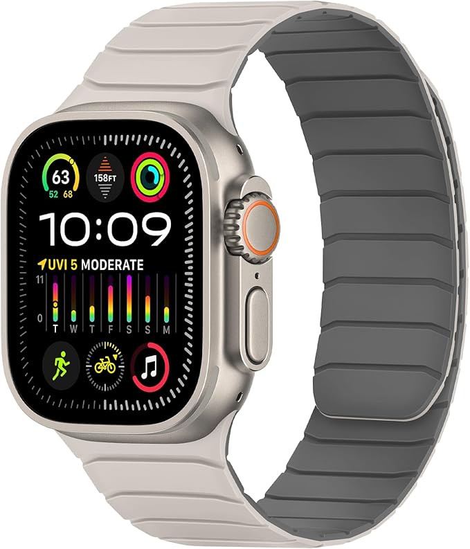 Tasikar Magnetic Bands Compatible with Apple Watch 49mm 46mm 45mm 44mm 42mm Soft Silicone Replace... | Amazon (US)