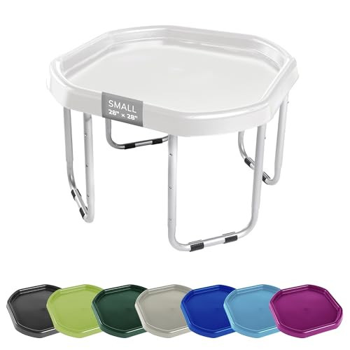 MEKA Small 28"x28" Tuff Tray Set White, Activity Sensory Tray Plus Stand Children, Outdoor Play Sand and Water Table for Toddlers and Kids, Toy Boys Girls | Amazon (US)