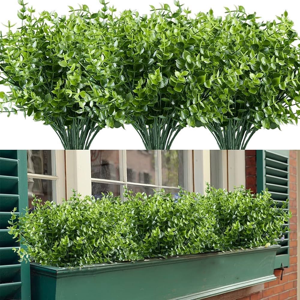 Dremisland 6 Pack Artificial Plants Faux Boxwood Shrubs UV Resistant Fake Stems Plants Lifelike F... | Amazon (CA)