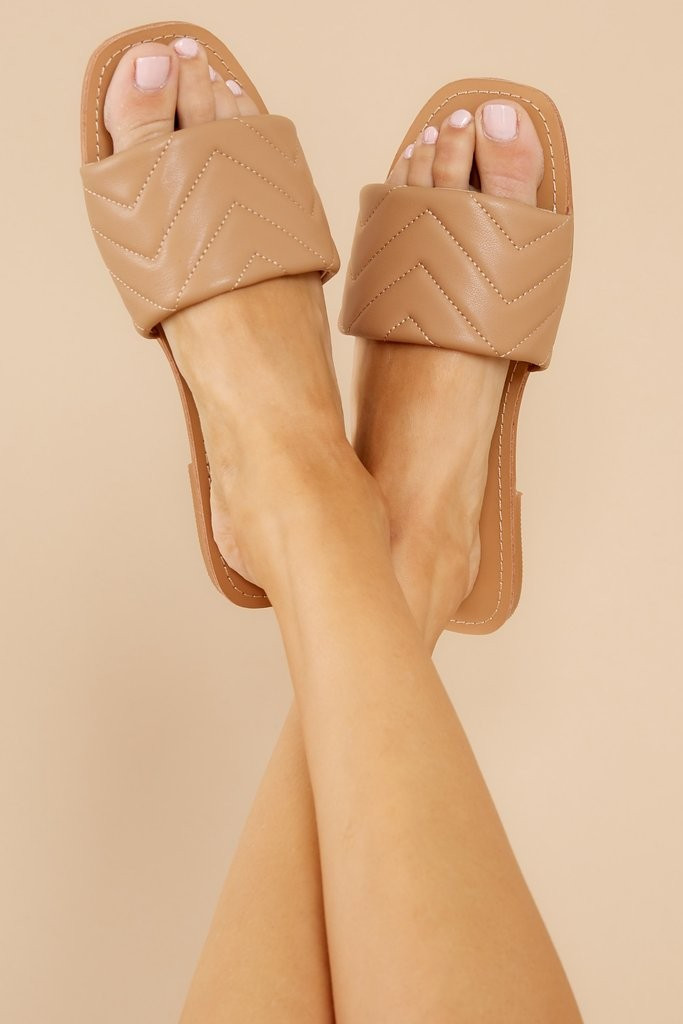 Watching The Waves Taupe Sandals | Red Dress 