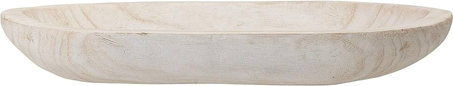 Bloomingville Hand-Carved Paulownia Wood Bowl with Whitewashed Finish | Amazon (US)