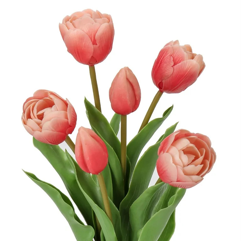 6 Pcs Tulips Artificial Flowers Real Touch Fake Latex Tulips Flowers for Mother's Day 14" Faux Fl... | Walmart (US)