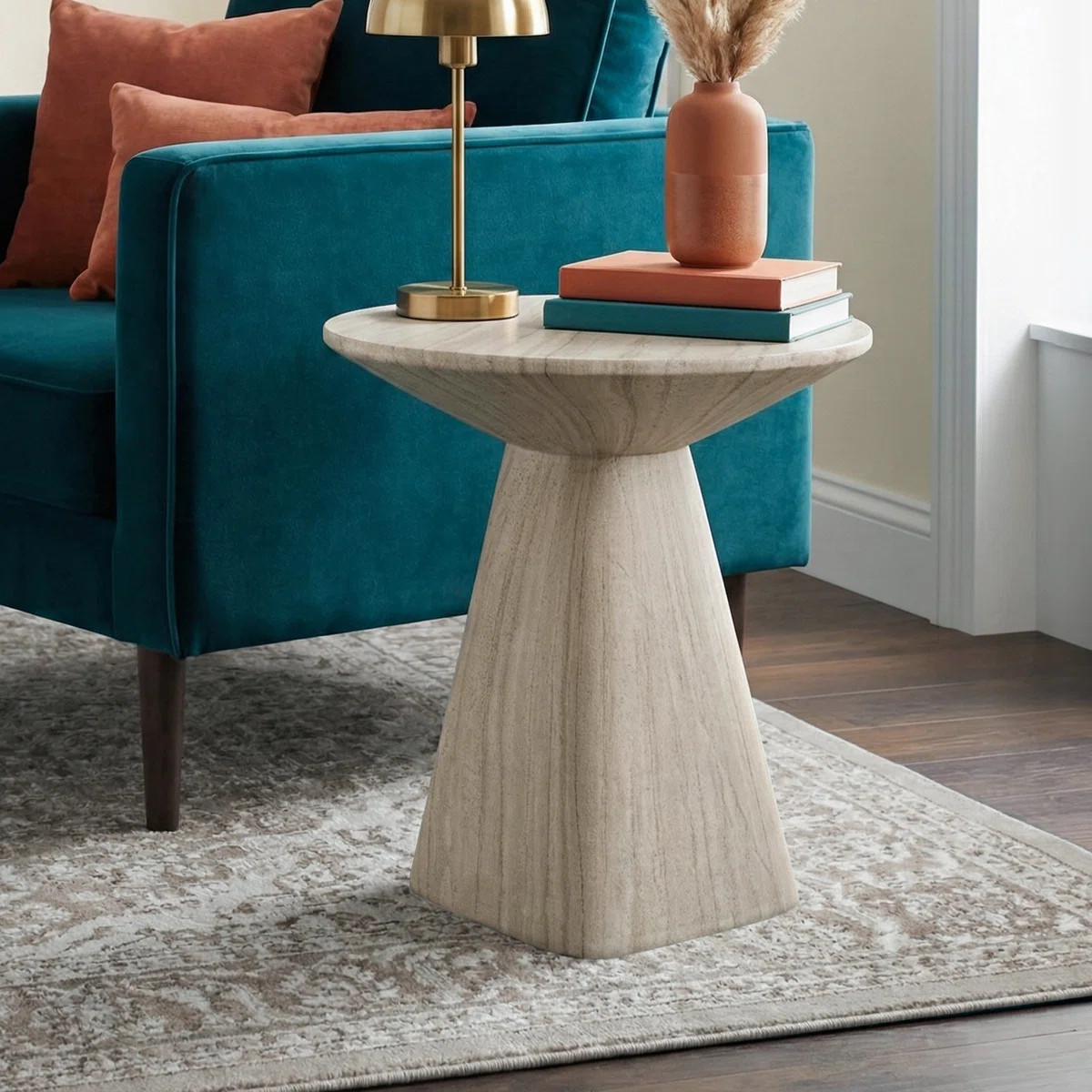 Fulcher Natural Stone 18" W Pedestal End Table | Wayfair North America