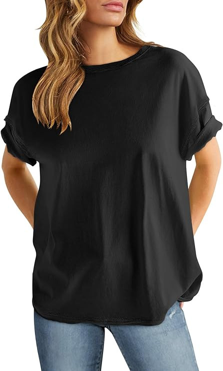 ANRABESS Womens Tops Oversized T Shirts Loose Fit Short Sleeve Crewneck Summer Casual 2025 Trendy... | Amazon (US)