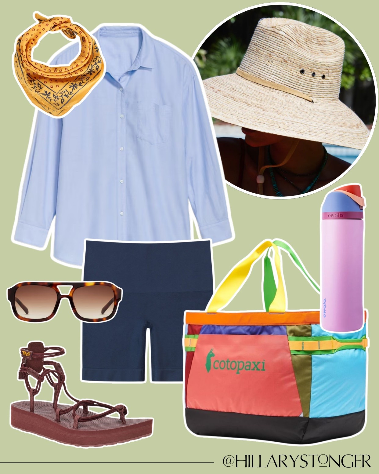 My summer uniform - Colorado edition! This bag is HUGE and the pops of color are super fun. I also live in this oxford button down year-round. Sandals are a new fave, and so comfy!

#LTKFindsUnder100 #LTKActive #LTKSeasonal