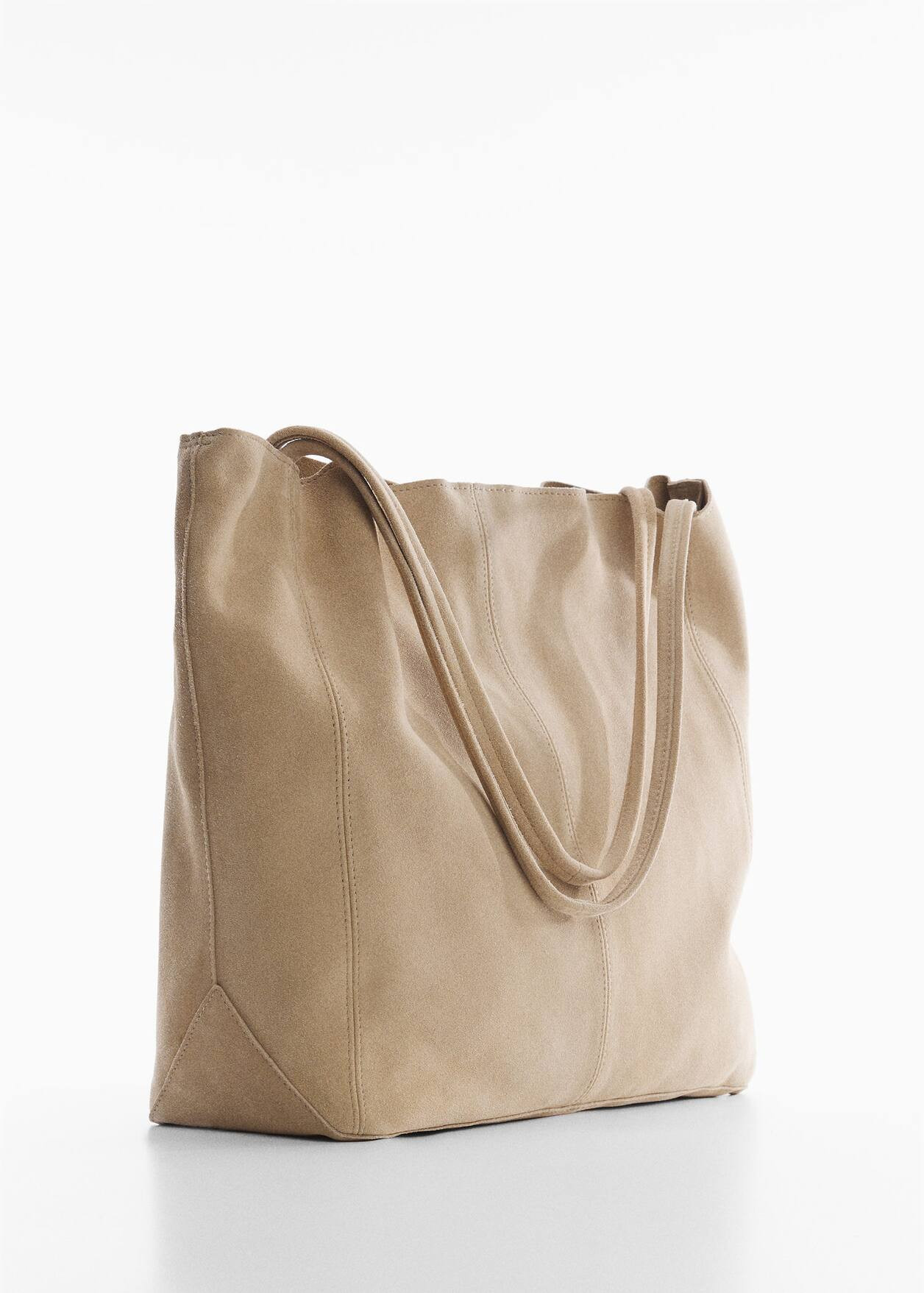Leather shopper bag -  Women | Mango USA | MANGO (US)