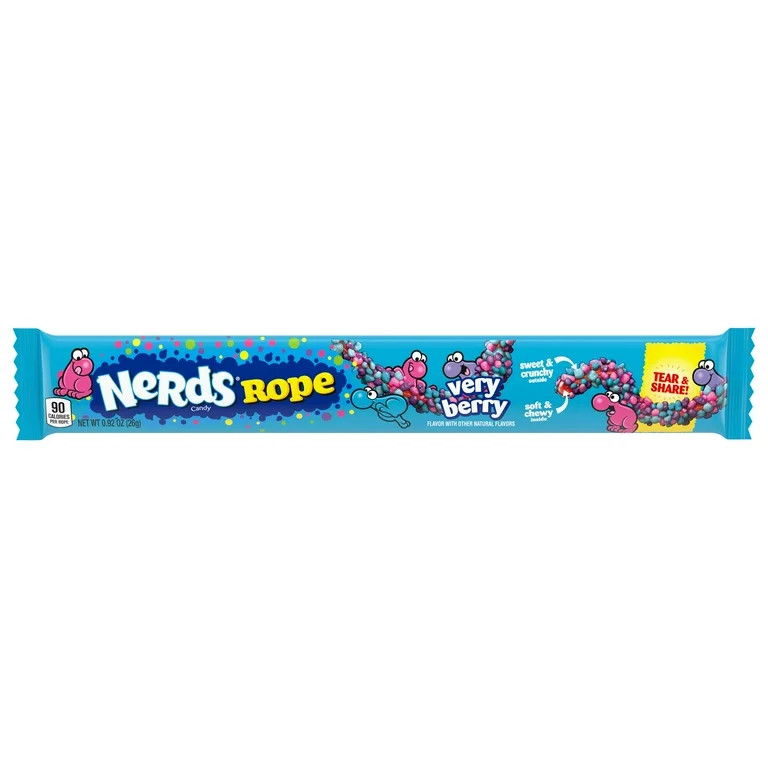 Nerds Rope Very Berry, Crunchy and Gummy Candy, .92 oz, Individually Wrapped | Walmart (US)