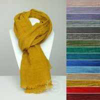 Linen Scarf Men Women Unisex Long Lightweight Stonewashed Soft Flax Shawl | Etsy (US)