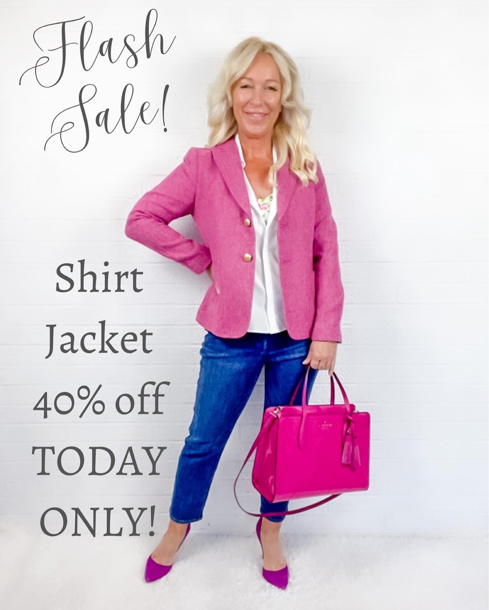 FLASH SALE! 40% off TODAY ONLY! 
Shetland Blazer
Button Up Shirt
Ankle Jeans

#LTKsalealert #LTKworkwear #LTKSeasonal