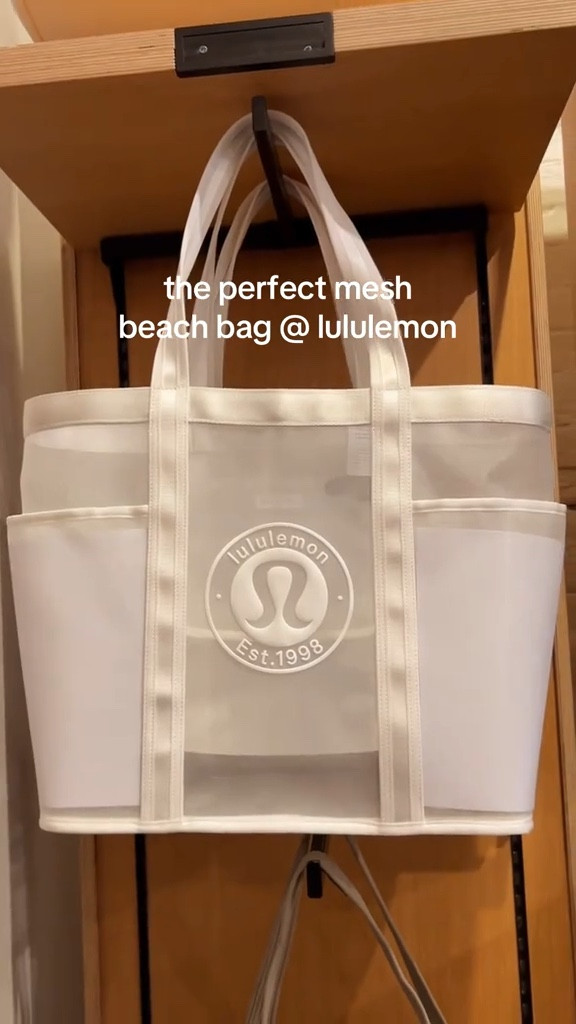 Lululemon Mesh Beach Bag! The classic multi pocket Tote Bag with a Summer Twist— in white, lavender and lime 🌟🌴

#lululemon #lululemontotebag #lululemonbag 

#LTKSwim #LTKItBag #LTKTravel