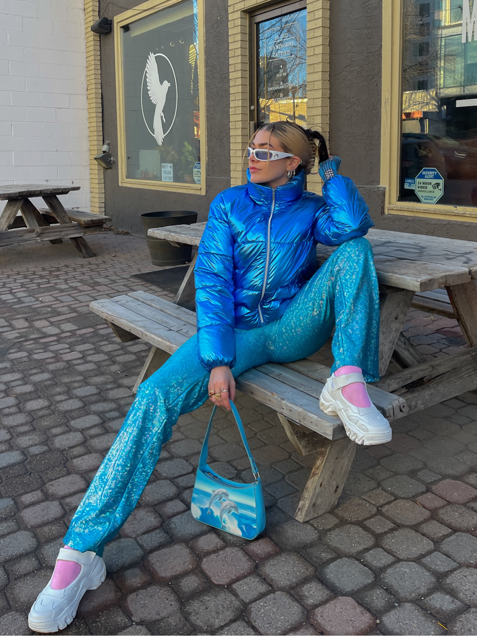 colorful fashion 101: everything metallic sparkly and blue 🪩🩵🐬 

this is my fav winter jacket find! 



#LTKStyleTip #LTKShoeCrush