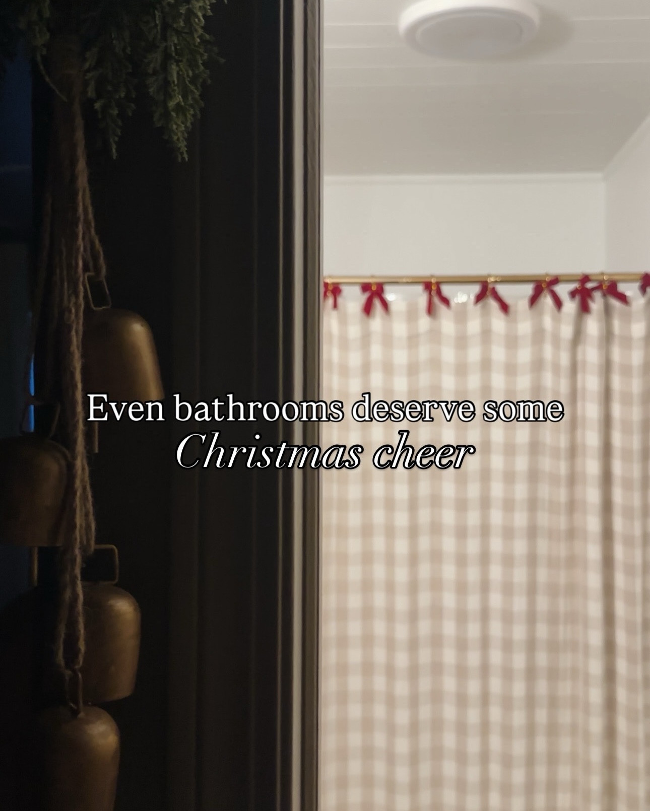 If you’ve been following along in stories you know we’re planning on painting this bathroom a dark color 🤭 but I had to take a moment to appreciate how cute the white is with all our little touches of Christmas this year! 

Bathroom Christmas decor, McGee & co shower curtain, wreath, velvety bows, holiday art, faux trees 

#LTKHoliday #LTKSeasonal #LTKHome