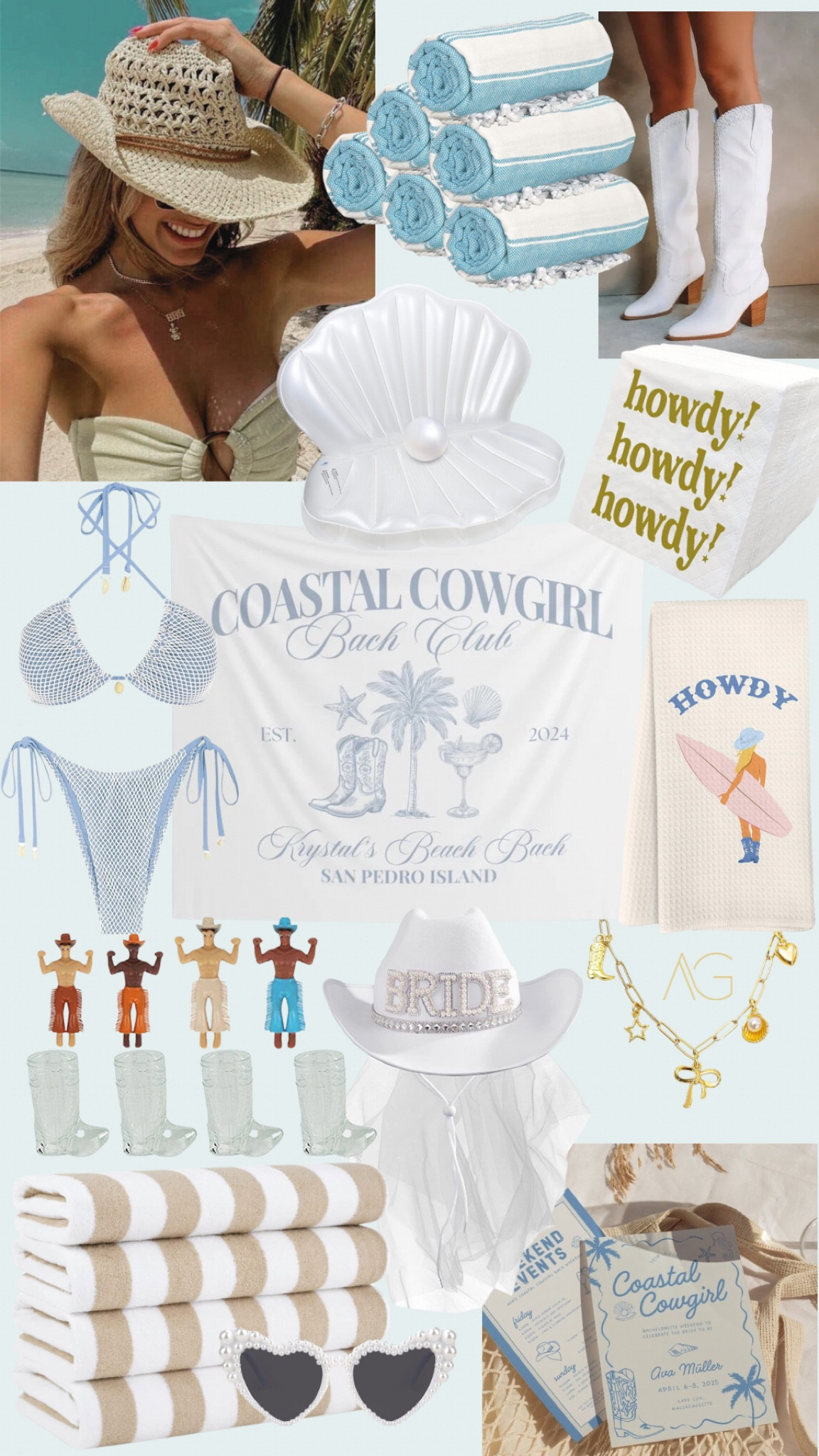 Coastal Cowgirl Bachelorette Party Theme! Toast on the coast to your beach cowgirl bride! Outfit and decor essentials! #bride #bachelorette #bachelorettepartytheme #partyfavors #decorrate

#LTKParties #LTKWedding #LTKSwim