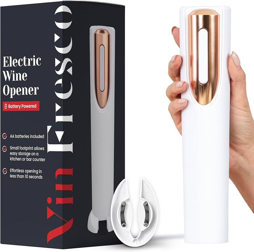Electric Wine Opener Battery Operated with Stand and Built-in Foil Cutter - Automatic Wine Opener... | Amazon (US)
