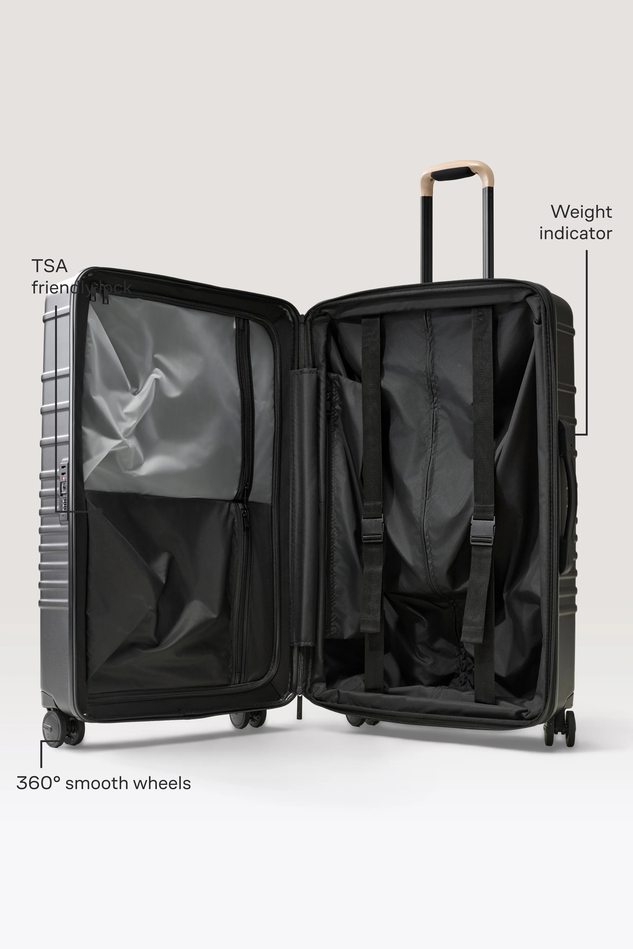 B\u00c9IS \u2018The Large Check-In Roller\u2019 in Black - Black 29 Inch Suitcase & Luggage | BEIS
