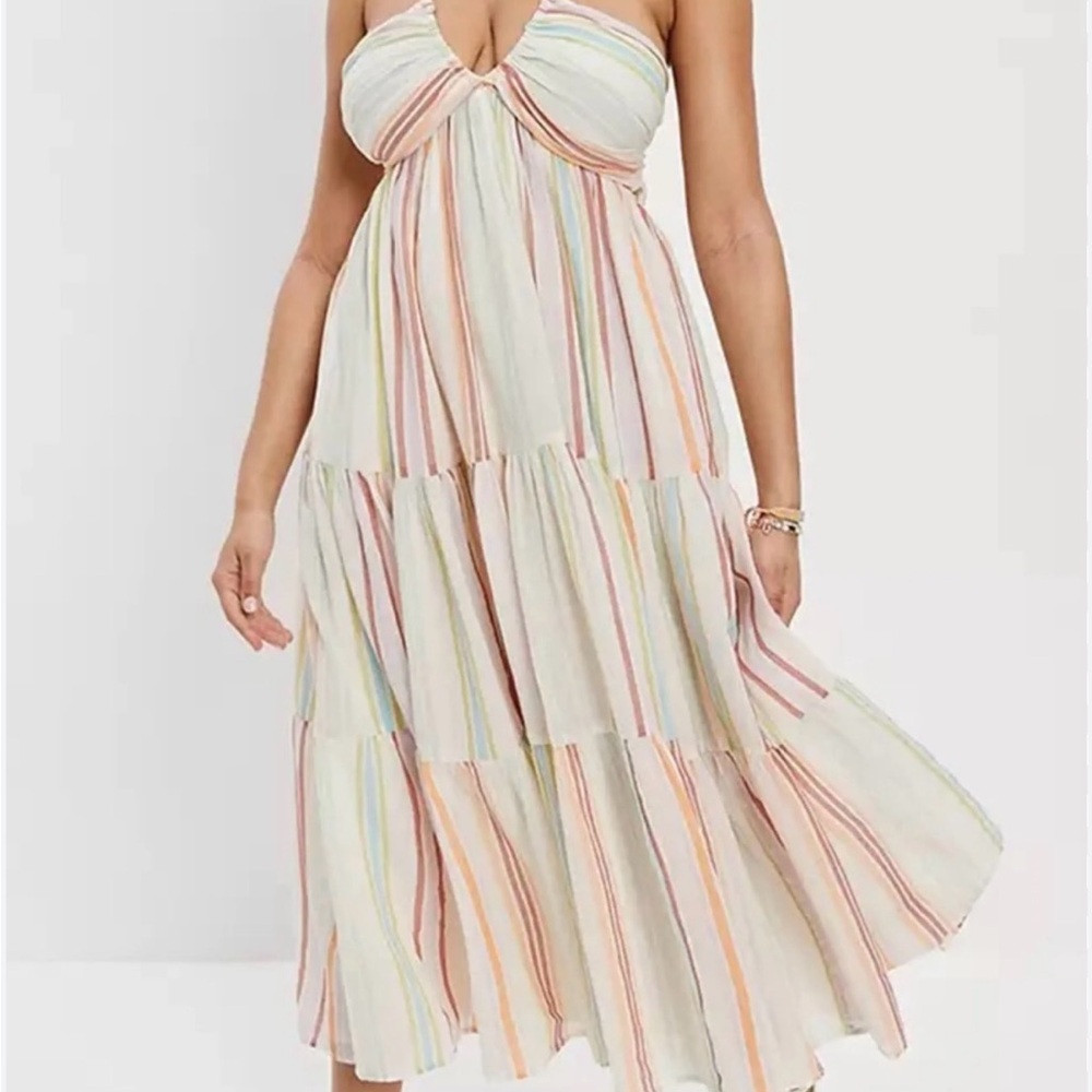 American Eagle Outfitters Multicolor Striped halter Midi Dress | Poshmark